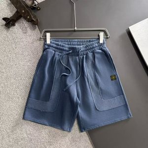 「#3745」Stone Island 2025 Spring and Summer New Elastic Band Casual Washed Loose Shorts