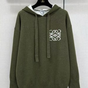 「#3439」Loewe double-faced wool jacquard hoodie