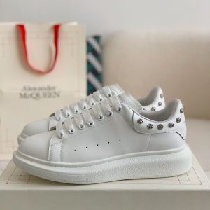 「#235」Alexander McQueen MQ White Rose nail tail Sneakers