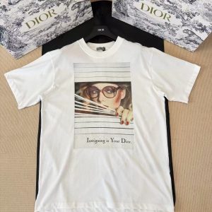 「#4423」DIOR portrait magazine print short sleeves