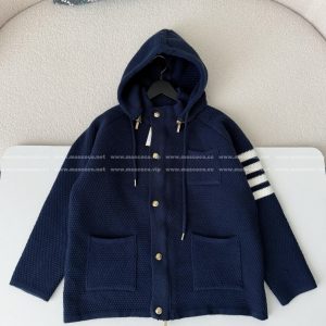 「#5211」Thom Browne American-Style Striped Cuff Knit Hoodie
