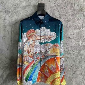 「#3354」CASABLANCA Torch pattern silk shirt