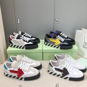 「#3245」Off-White color-blocked arrows with geometric patterns, multi-color matching, sneakers