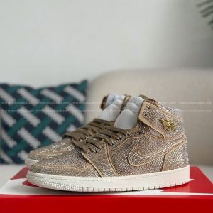 「#4584」Jordan 1 Hand-Set Rhinestones High Sneakers