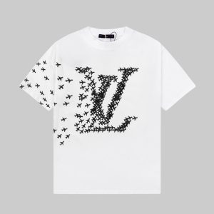 「#1568」Louis Vuitton 23ss small plane full print pattern gold classic T-shirt