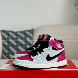 「#4567」Jordan 1 Hand-Set Rhinestones High Sneakers