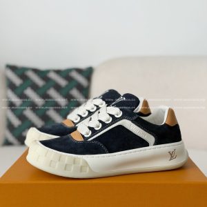 「#5382」LOUIS VUITTON TILTED CANVAS LEATHER BOARD SHOES