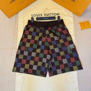 「#4406」LOUIS VUITTON Colorful checkerboard jacquard knitted shorts