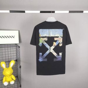 「#3962」offwhite Monet optimized boat arrow cotton T-shirt