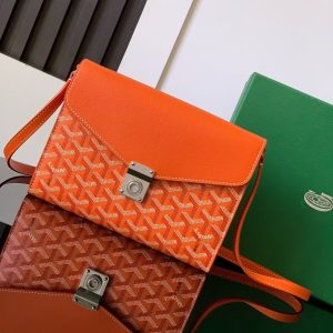 「#3767」Goyard imported cowhide with canvas one-shoulder crossbody bag, size: 21*16*4cm