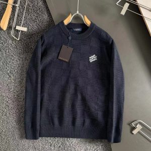 「#2233」Louis Vuitton Beaded Checkerboard Crew Neck Sweater