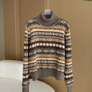 「#3036」Loro Piana Fair Isle Turtleneck Sweater