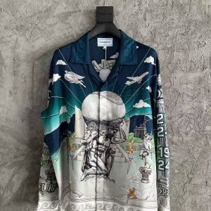 「#3353」CASABLANCA Silk shirt with celestial sphere pattern