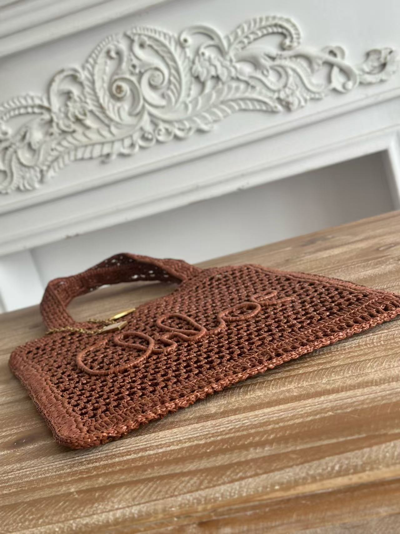 「#3656」chloe spring and summer new style SUMMER BANANA dopamine color caramel color pure handmade straw wov