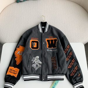 「#2355」OFF-WHITE FW21 Alphabet pattern Baseball uniform