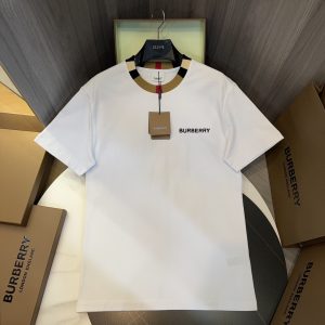 「#2004」Burberry 2024ss latest logo embroidered cotton short-sleeved t-shirt
