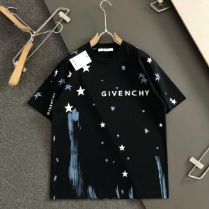 「#2057」Givenchy  Hand-painted black meteor lettering  t-shirt