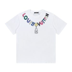 「#1422」Louis Vuitton Logo lettering T-shirt with 23SS neckline