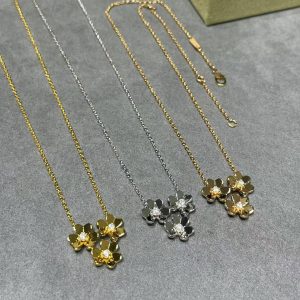 「#3022」Vanke Arpels Gold Three-leaf Clover Necklace