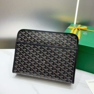 「#3759」Goyard imported cowhide with canvas large toilet bag, size: 30*23*8cm_副本