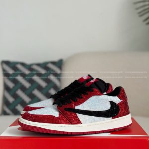 「#4547」Jordan 1 Hand-Set Rhinestones Low Sneakers