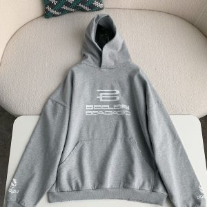 「#2336」Balenciaga logo print sports hooded sweatshirt