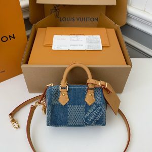 「#2208」Louis Vuitton The new SPEEDY 18bandouli ère tannin denim handbag N40682 Size：18*12*10cm