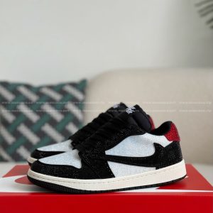 「#4538」Jordan 1 Hand-Set Rhinestones Low Sneakers