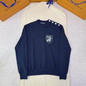 「#4823」LOUIS VUITTON Conch Medal Embroidered Knitted Sweater