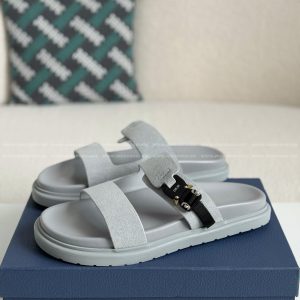 「#4520」Dior Aqua Faux Suede Slippers