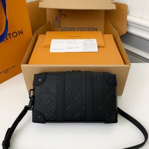 「#1820」Louis Vuitton's new Sac Plat Horizontal Zippé men's black flower briefcase M80224 Size:  22.5*14*5cm