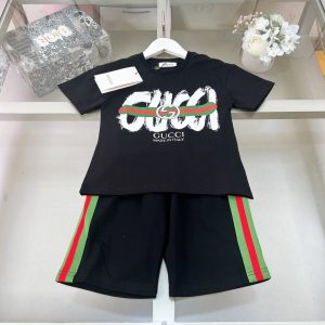 「#1592」Gucci 2024/SS new logo printed T-shirt suit