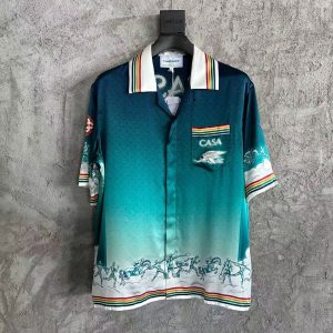 「#3351」CASABLANCA Stadium graphic silk T-shirt