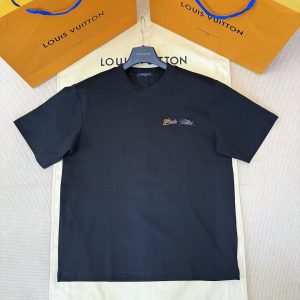「#4462」LOUIS VUITTON letter rhinestone short sleeve