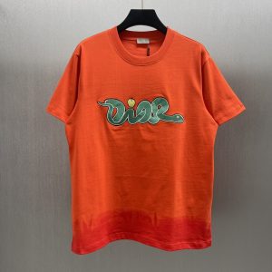 「#4375」Dior-CD Year of the Snake Limited Edition Colorful Embroidered Short Sleeves