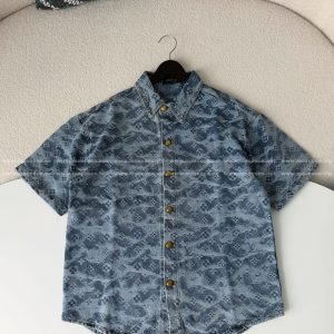 「#5692」LOUIS VUITTON ALL-OVER LOGO DENIM SHIRT