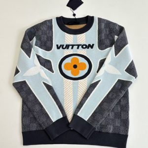 「#5376」Louis Vuitton FW25 Ski Collection Clover Jacquard Quilted Crew Neck Knit Sweater