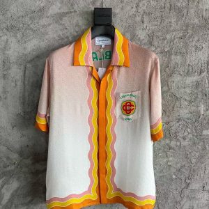 「#3303」CASABLANCA Spring/Summer Large LOGO Pattern Silk T-Shirt