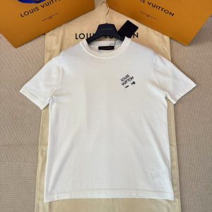「#4457」LOUIS VUITTON Heavy wool embroidery pin knitted short sleeves