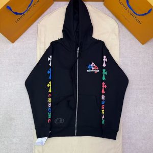 「#4894」Chrome Hearts Zip-Up Hooded Long-Sleeved Sweatshirt