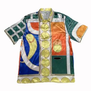 「#1877」Casablanca 2022 spring and summer new table tennis printed silk short-sleeved shirt