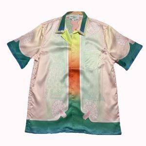 「#1908」Casablanca Sicilian wind printed summer fairy tale dream short sleeve shirt