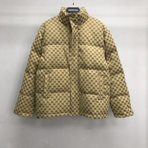 「#1056」Balenciaga all-over printed double B down jacket