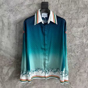 「#3352」CASABLANCA Stadium pattern silk shirt