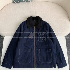 「#2841」Louis Vuitton SS25 Zippered open-and-closed spliced turn-down collar jacket