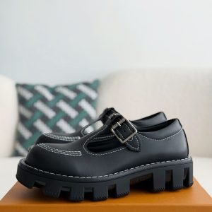 「#2714」 LOUIS VUITTON Cow leather/Round head buckle Casual Shoes