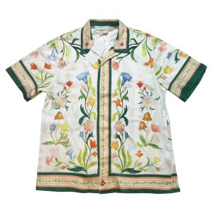 「#1957」Casablanca Graffiti flower printed silk shirt