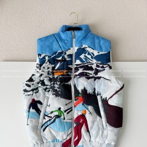 「#4889」Louis Vuitton Snow Mountain Stand Collar Padded Vest