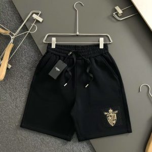 「#3996」Fendi 2025 new shield logo printed cotton shorts