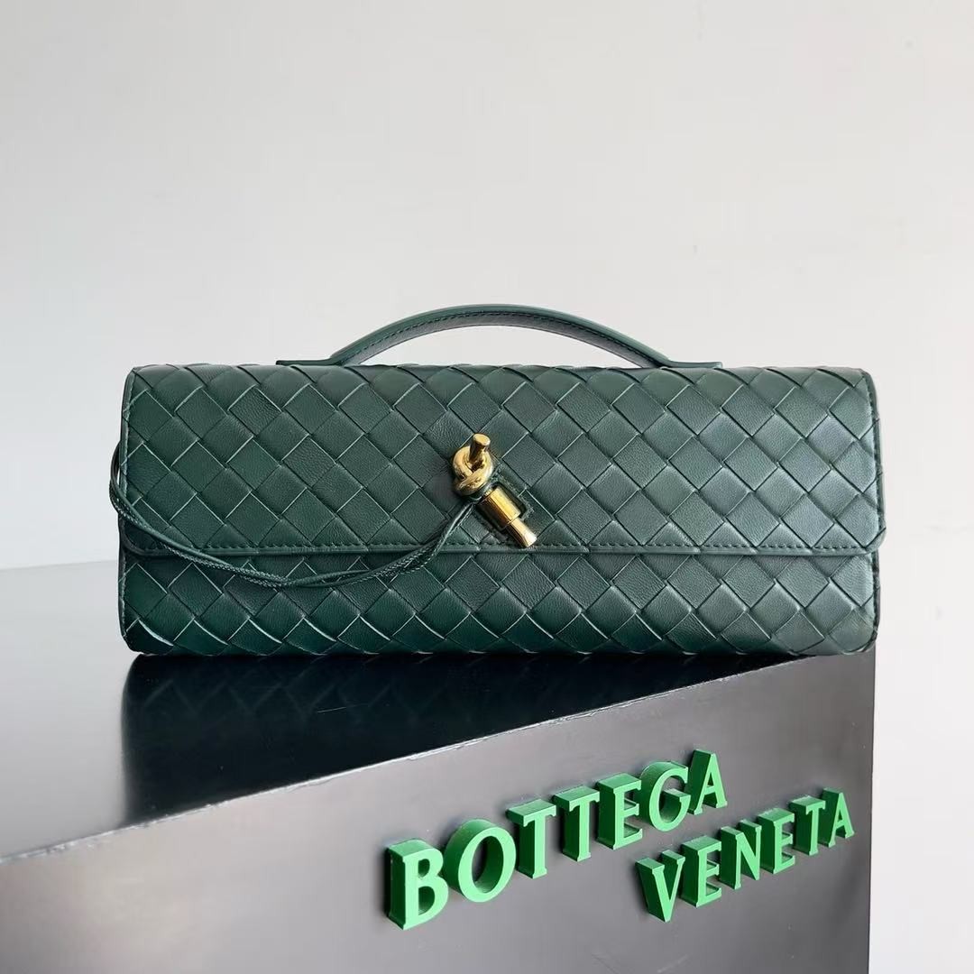 「#3848」BOTTECA VENETA uses exquisite craftsmanship intreccio woven imported sheepskin evening clutch bag Si